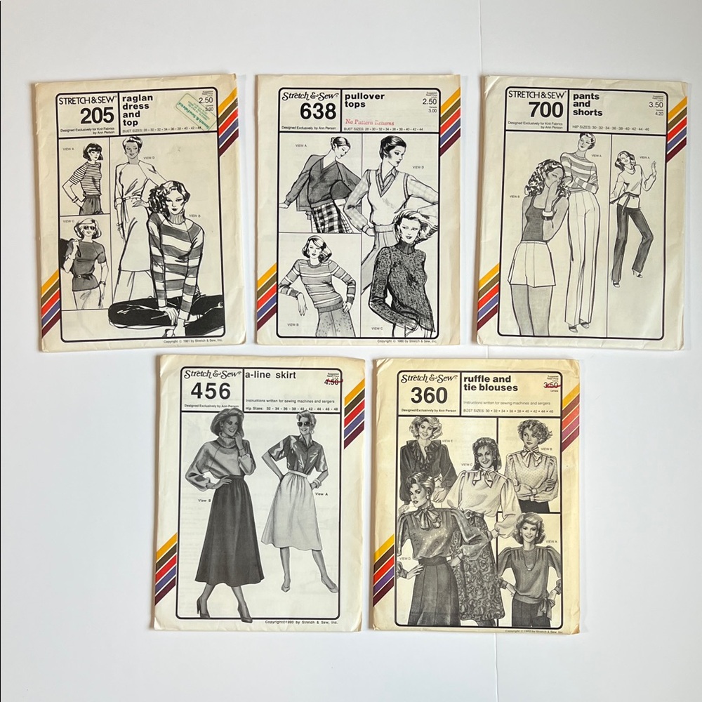 Vintage Stretch & Sew 5 Patterns included in this listing #102